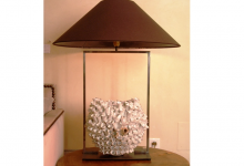 Lampe « corail » petit modèle, montage en bronze